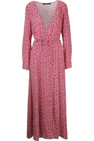Andamane Floral Wrap Dress with Long Sleeves