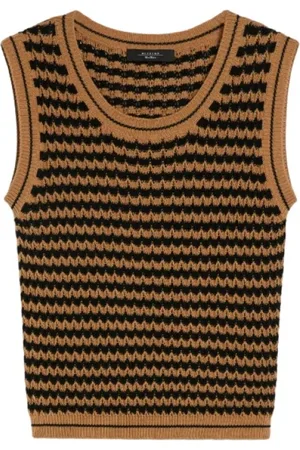 Max Mara V-neck Knitwear, female, , XS, Crochet Sleeveless Cotton Jacket
