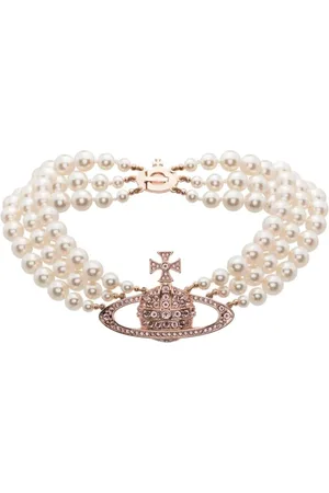 Vivienne Westwood Pearl Bas Relief Gold Bracelet