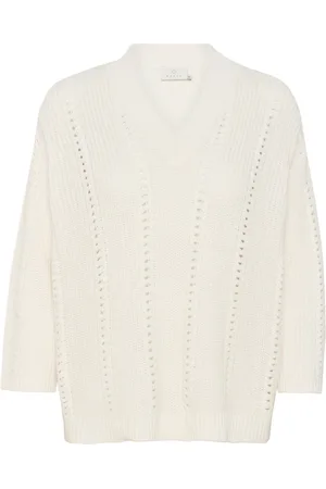 Kaffe V-neck Knitwear, female, , XS, Cropped Jumper with V-Neck and Pattern