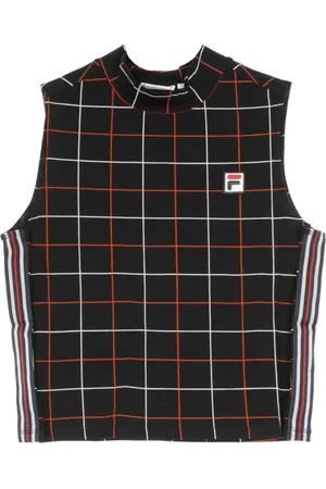 Fila Sleeveless Tops, female, , M, Black Check Women