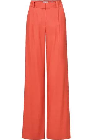 VERONICA BEARD Wide Trousers, female, , S, Coral Wide Leg Linen Trousers