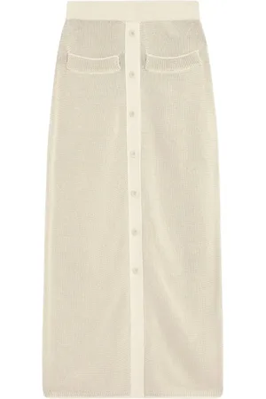 Joseph Maxi Skirts, female, , S, Stripe Knit Skirt Ivory/Quail
