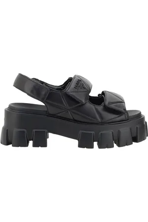 Prada Quilted Leather Sandals with Lug Sole