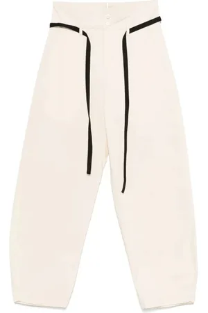 BARENA Stone Cotton Trousers with Zip Closure
