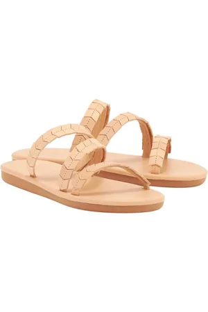 Ancient Greek Sandals Sliders, female, , 4 UK, Handmade Iliana Flat Sandals