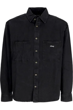 Obey Denim Shirts, male, , L, Denim Long Sleeve Shirt