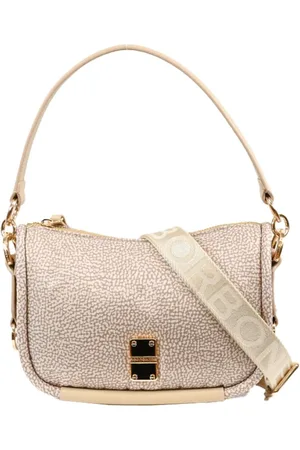 Borbonese Handbags, female, , ONE SIZE, Hobo Shoulder Bag with Logo Strap