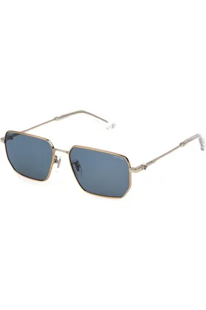 Police Metal Frame Sunglasses with Blue Lenses