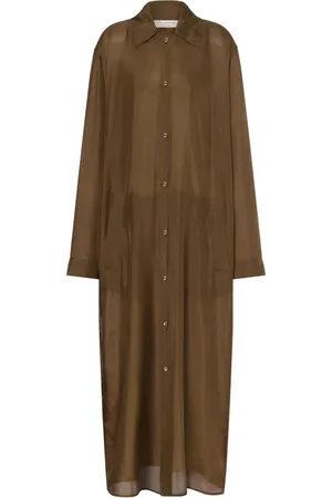 Serafini Silk Habotai Long Outerwear Washed
