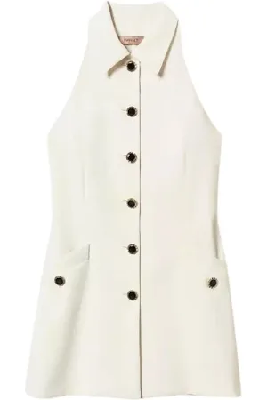 Twin-Set Vests, female, , S, Flowy Crepe Tunic with Buttons