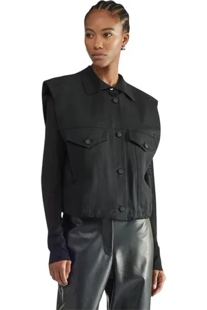 LIVIANA CONTI Vests, female, , 2XS, Cotton Gabardine Vest with Wide Shoulders