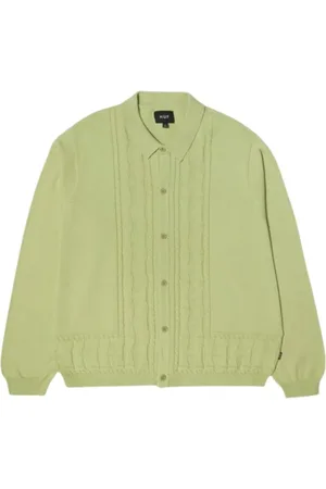 Huf Cardigans, male, , L, Jacquard Knit Top in Pistachio