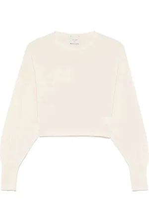 ALYSI Sweatshirts, female, , L, Cotton Crepe Cropped Jumper