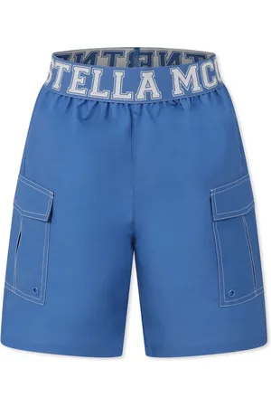 Stella McCartney Swimming Trunks, male, , 8 Y, Swim Shorts with Logo Embellishment