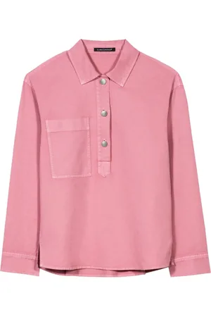Luisa Cerano Blouses, female, , XL, Denim blouse with shirt collar