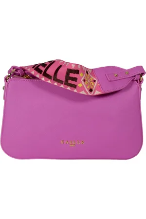 GAËLLE Shoulder Bags, female, , ONE SIZE, Mini Shoulder Bag with Metal Logo and Jacquard Strap in Magenta