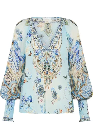 Camilla Blouses, female, , M, Silk Blouse with Shirred Cuff