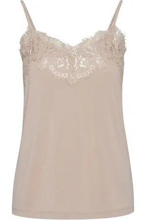 Ichi Sleeveless Tops, female, , XS, Rose Dust Lace Top