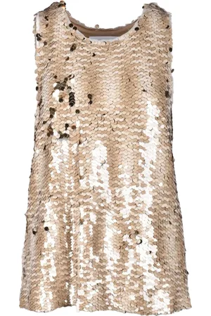 ERIKA CAVALLINI Sequin Sleeveless Top