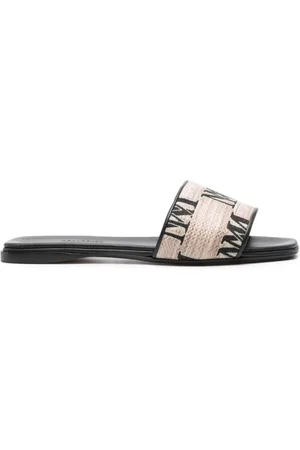 Max Mara Sliders, female, , 5 UK, Slide Sandals with Logo Detail