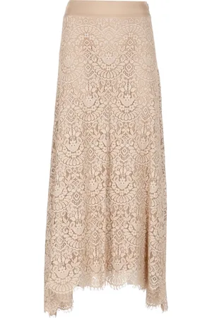 D.EXTERIOR Midi Skirts, female, , S, Lace Satin Skirt Woman