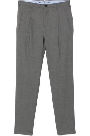 Incotex Suit Trousers, male, , 2XL, Anthracite Grey Trousers with Concealed Fastening