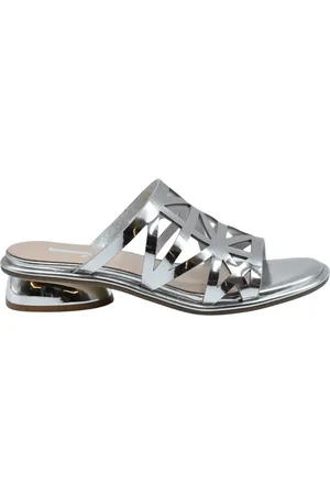 Jeannot Heeled Mules, female, , 4 UK, Silver Laced Low Shoes for Women
