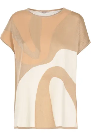 KANGRA CASHMERE T-Shirts, female, , XS, Golden Cashmere Blouse with Lurex Details