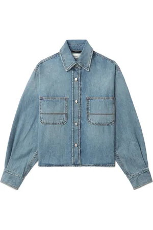 haikure Denim Jackets, female, , M, Washed Press-Stud Denim Jacket