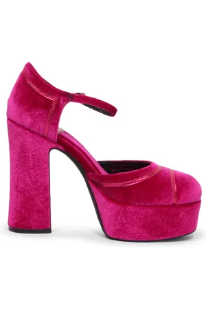 Jeffrey Campbell Pumps, female, , 7 UK, Low-Down Fuchsia Velvet Combo Shoes