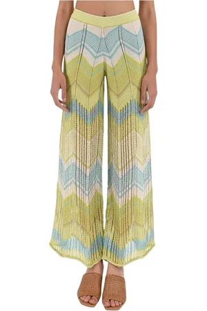 AKEP Striped wide-leg knit Trousers