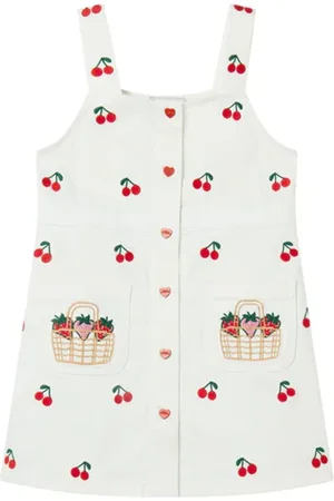 Stella McCartney Cherry & Strawberry Embroidered Overalls