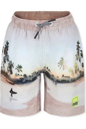 Molo Palm Print Ivory Swim Shorts