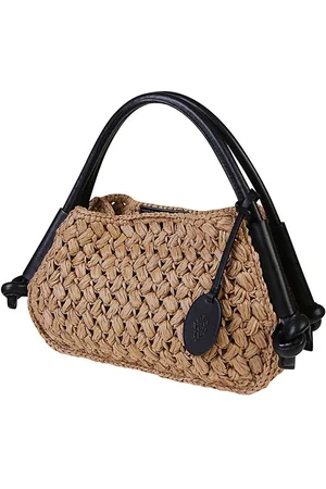 ELEVENTY Handwoven Leather Handle Small Bag