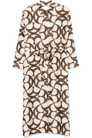 Max Mara Shirt Dresses, female, , XS, Elegant Geometric-Pattern Ileana Dress