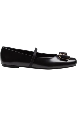 Salvatore Ferragamo Leather Ballerina with Iconic Bow