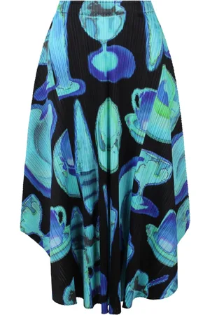 Issey Miyake Midi Skirts, female, , L, Thermal Foods Pleated Midi Skirt