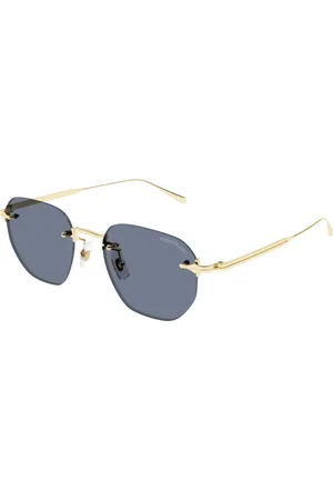 Montblanc Sunglasses, male, , 51 MM, Geometric Metal Frame Sunglasses