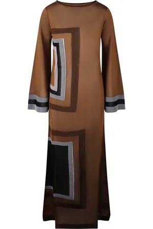CIRCUS HOTEL Maxi Dresses, female, , M, Geometric Midi Dress with Flared Sleeves