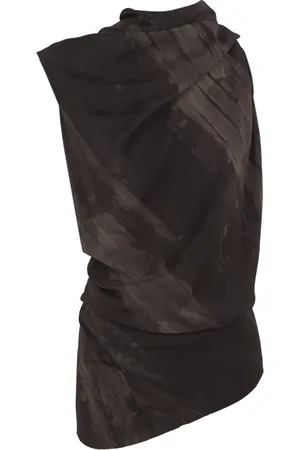 Cortana Sleeveless Tops, female, , M, Dye, top asymmetric silk stretch