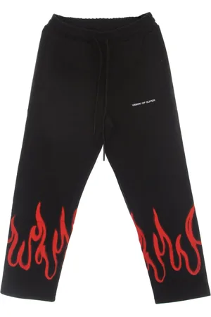 Vision Of Super Sweatpants, male, , M, Flames Lightweight Tracksuit Trousers /Red