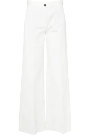 Nine In The Morning Chino Palazzo Trousers in Milk