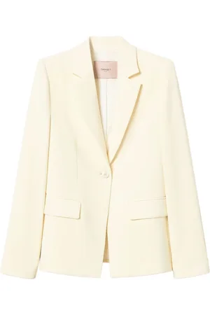 Twin-Set Crepe Blazer Vanilla White Jacket