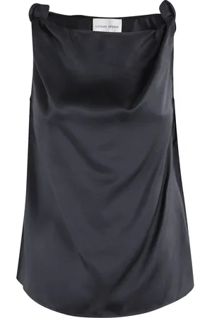 Loulou Studio Sleeveless Tops, female, , M, Silk Draped Sleeveless Top
