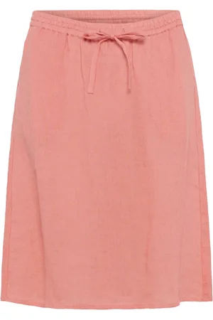 Cream Midi Skirts, female, , S, Elastic Waist Skirt Porcelain Rose