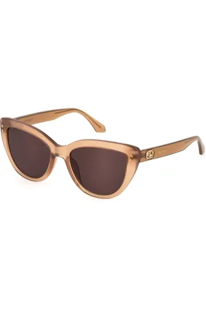 Twin-Set Cat-eye Sunglasses in Peach with Red Lenses