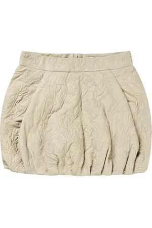 Munthe Embossed Floral Leather Skirt