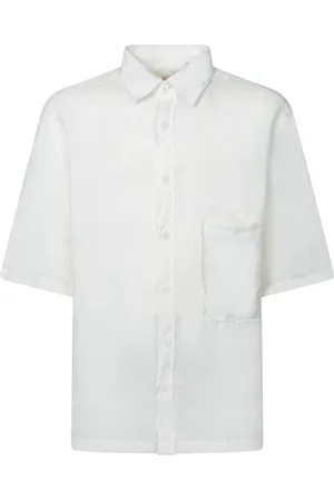 COSTUMEIN Short Sleeve Shirts, male, , L, Linen Shirt Classic Style
