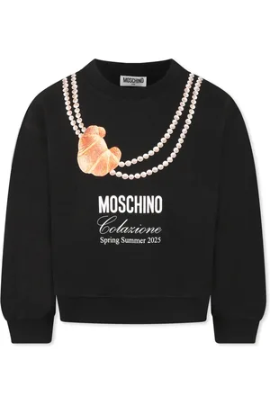 Moschino Round Neck Sweatshirt with Croissant Logo